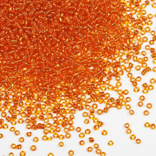 Miniatura 128 de Cuentas de semillas doradas transparentes de 4 mm al por mayor para hacer joyas, 110 gramos, aproximadamente 1600 piezas, cuentas de vidrio 6/0