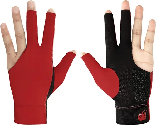 Miniatura 6 de Guante de billar para mano izquierda, 3 dedos, guantes elásticos para piscina, tiradores Carom Snooker Cue Game Sport Show Glove National flag