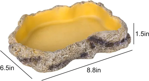 Miniatura 4 de REPTIZOO - Plato de comida para reptiles, terrario, cuenco de agua, cuenco de alimentación para reptiles y mascotas anfibios