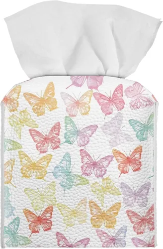 Miniatura 13 de 250th Anniversary Square Tissue Box Cover Pu Leather Tissue Holder Facial Paper Cover Waterproof Toilet Paper Holder for Bathroom Bedroom Modern