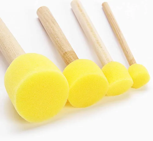 Miniatura 4 de 24 esponjas de pintura para niños, pinceles de esponja redondos de varios tamaños para pintar, pinceles de espuma para pintar, herramientas
