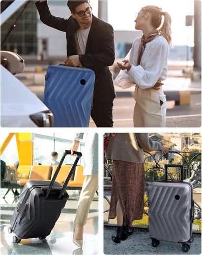 Miniatura 2 de BAGSMART Equipaje de viaje para equipaje de mano, Negro -, Equipaje de mano rígido con ruedas giratorias