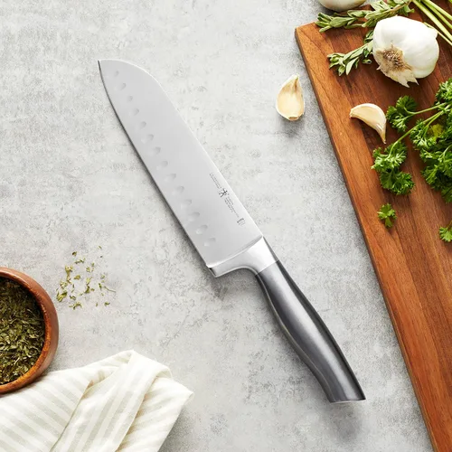 Miniatura 2 de HENCKELS Cuchillo Santoku de grafito afilado de 7 pulgadas, diseño alemán informado por más de 100 años de maestría, gris