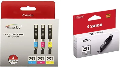 Canon CLI-251 Paquete múltiple de 3 colores compatible con MG6320, iP7220 y MG5420, MX922, MG7120, MG6420, MG5520, iX6820, iP8720, MG7520, MG6620,