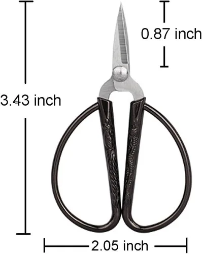 Miniatura 2 de Tijeras pequeñas de bordado de costura de 3.3 pulgadas, tijeras pequeñas de acero inoxidable, tijeras de detalle de punta afilada para costura, Negro