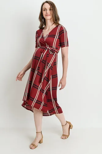 Miniatura 6 de Vestido cruzado de maternidad para mujer, longitud media con cinturón