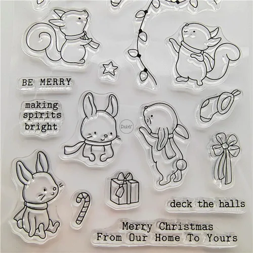 Miniatura 4 de DzIxY Juego de sellos transparentes de animales de árbol de Navidad y troqueles de corte de metal para hacer tarjetas, álbumes de recortes