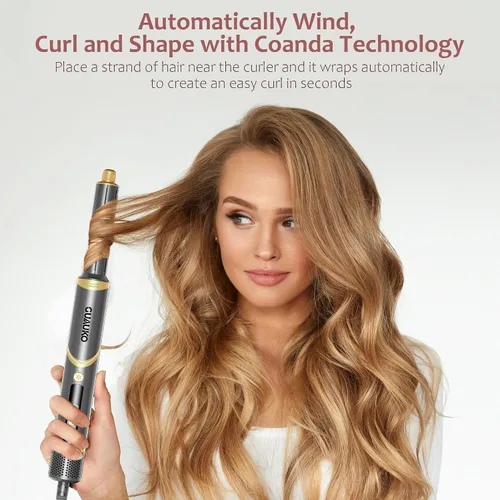 Miniatura 3 de Auto Wrap Air Hair Styler & Dryer, 5 en 1, cepillo de secado de aire caliente para cabello, alta velocidad, 110000 RPM, negativo, sin