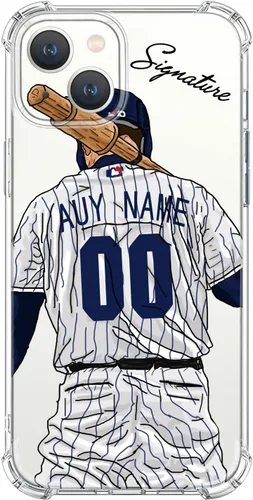 Miniatura 11 de Funda de béisbol transparente con nombre y número personalizados para iPhone 17 Air 16 15 Pro Max 14 13 Mini 12 11 Xs Xr SE3 8 7 6 Plus, con 4