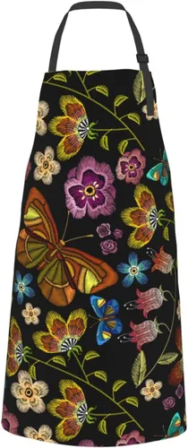 Miniatura 8 de Perinsto Waterproof Apron With 2 Pockets Kitchen Chef Aprons Bibs For Cooking Baking Painting Gardening Grooming