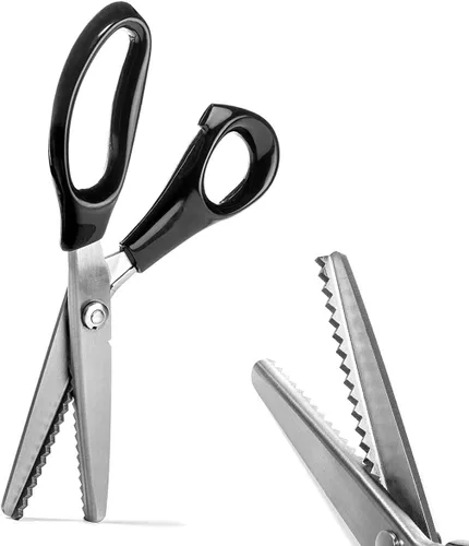 Tijeras de coser de acero inoxidable, cuchillas dentadas y festoneadas, 11 tamaños de 0.08 a 0.70 pulgadas, herramienta de corte profesional en