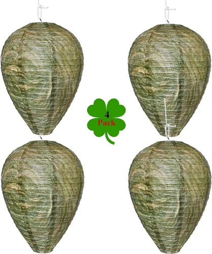 Outward Creations - Señuelo de nido de avispas - Paquete de 4 - Nido falso seguro