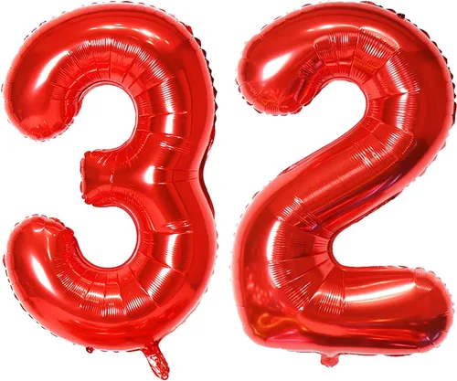 Miniatura 20 de Globo de helio rojo del número 10 de 40 pulgadas, autosellado para decoración de fiesta de cumpleaños y decoración de fiesta de aniversario (rojo 10)