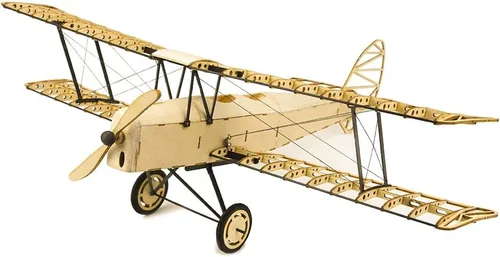 Viloga Rompecabezas de madera 3D DIY Tiger Moth Bi-Plane Kit de modelo de avión vintage, kit de modelo de avión de madera de balsa cortado con