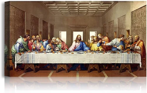 A&T ARTWORK La Última Cena de Leonardo Da Vinci Las reproducciones de arte clásico mundial, impresiones de lienzo Giclee, arte de pared para