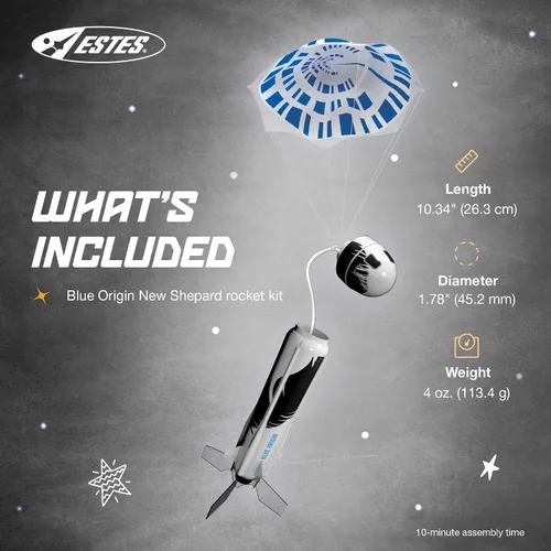 Miniatura 3 de Estes 2198 Blue Origin New Shepard - Kit de construcción de cohetes para principiantes a partir de 10 años