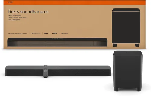 Miniatura 2 de La Barra de sonido Amazon Fire TV Plus con subwoofer (modelo más reciente), canal 3.1, Dolby Atmos, DTS:X y diálogos nítidos