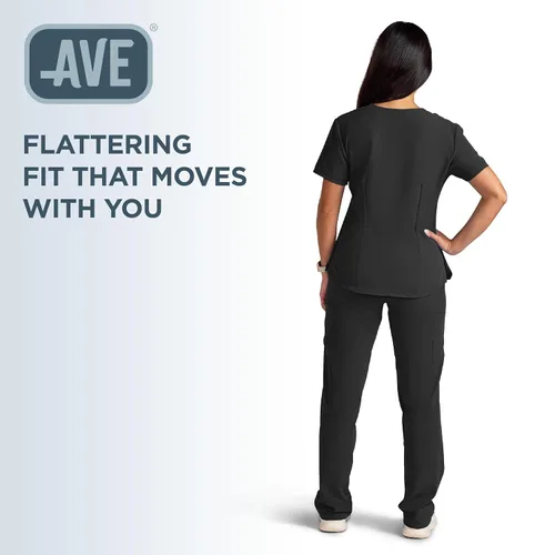 Miniatura 6 de ave. Lex - Blusa médica para mujer, estilo túnica, tela elástica en 4 direcciones, cómoda, de fácil cuidado, uniformes médicos para mujer