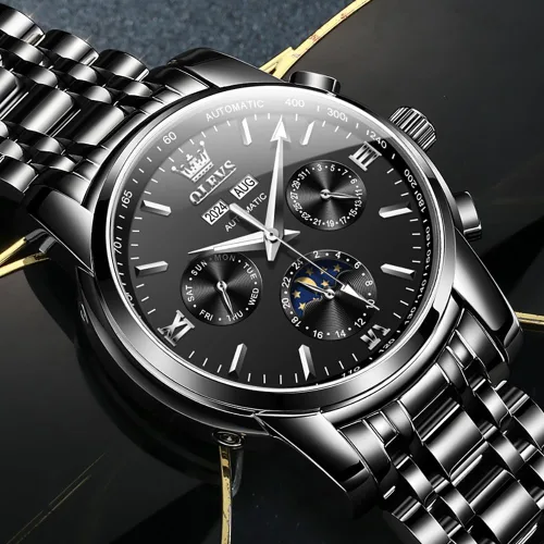 Miniatura 57 de OLEVS Relojes automáticos para hombre, esqueleto mecánico, de lujo, a la moda, reloj de pulsera luminoso impermeable