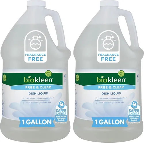 Miniatura 8 de Biokleen Free & Clear Jabón para Trastes - Líquido para Platos, Limpiador para Lavar Platos, Ecológico, No Tóxico, a Base de Plantas, Sin Fragancia