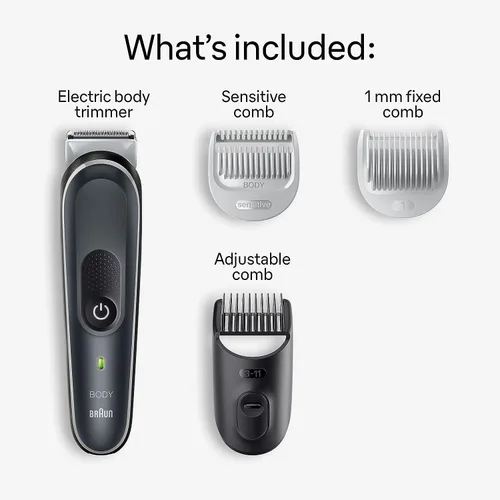 Miniatura 3 de Braun Body Groomer 5 para hombre, BG5340, herramienta de mapeo, tecnología SkinShield, peine sensible, hoja de metal afilada de por vida, peluquería