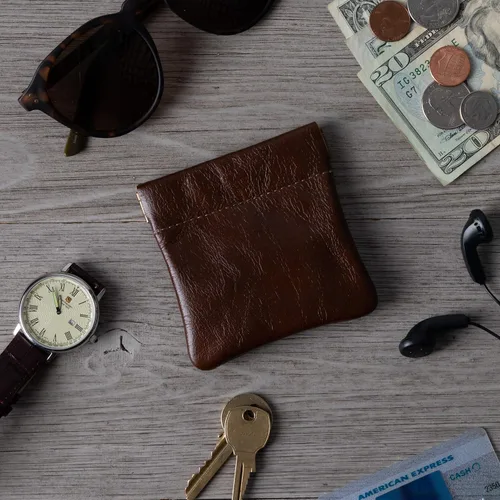 Miniatura 52 de Monedero clásico a presión, de cuero, para hombre de Nabobb, negro