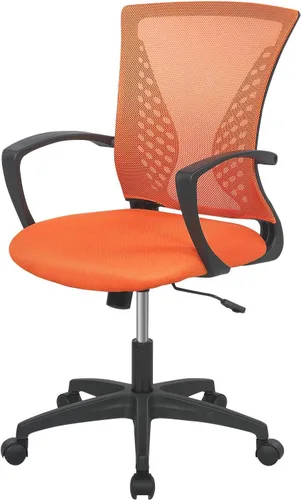 Miniatura 9 de Silla de oficina FDW para el hogar, con respaldo de altura media, para computadora, con soporte lumbar giratorio, ajustable, para trabajo, Negro