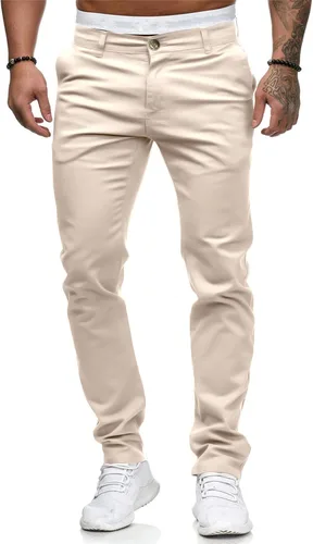 Miniatura 3 de HUNGSON Pantalones vaqueros casuales ajustados ajustados para hombre, pantalones de mezclilla rectos elásticos