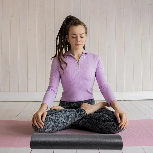 Miniatura 6 de STOBAZA Rodillo de yoga semicircular de alta densidad masajeador muscular negro para fitness alivio de espalda Pilates y entrenamiento de ejercicio