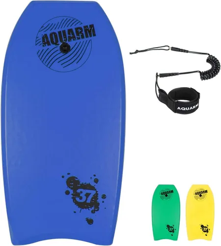 Miniatura 15 de Bodyboard con correa de muñeca, 33 pulgadas/37 pulgadas/42 pulgadas tablero de cuerpo ligero con núcleo EPS y superficie inferior lisa de alta