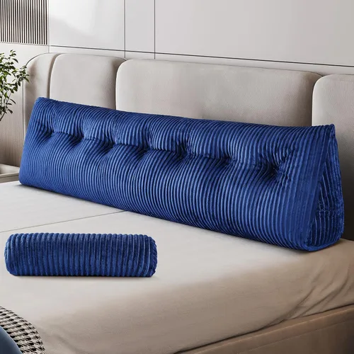 Miniatura 10 de Z-hom Almohada de cuña grande para cabecero, almohada triangular para cabecero tamaño king, almohada de lectura para cama con una almohada enrollada