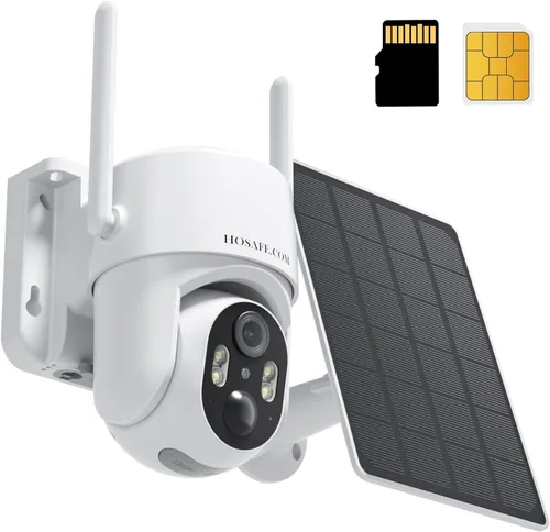 Miniatura 10 de Cámaras de seguridad solares inalámbricas para exteriores, cámaras remotas PTZ de 360° para seguridad del hogar alimentadas por energía solar