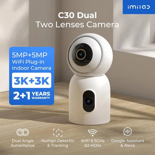Miniatura 2 de IMILAB Cámara de seguridad 3K+3K para interiores, cámara de doble lente para mascotas/perro/bebé con aplicación Xiaomi Home, cámara de habitación