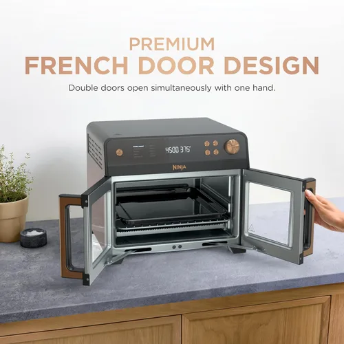 Miniatura 2 de Ninja Horno de freír de aire Premier de puerta francesa Funciones 10 en 1 Capacidad de 20.3 cuartos de galón Cesta de freidora de aire de 5