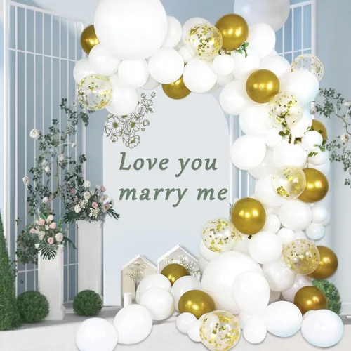 Miniatura 7 de ASIYUHY Paquete de 100 globos blancos de látex de 12 pulgadas con 2 rollos de globos de helio para bodas, fiestas de cumpleaños, baby shower