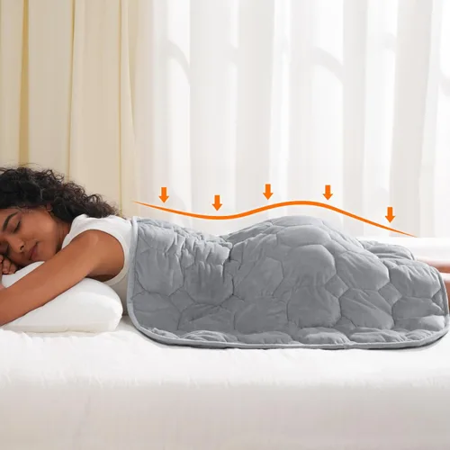 Kivik Manta con peso para viajes, 5 libras, manta de regazo con peso de 29 x 33 pulgadas, cobertura de cuerpo completo y ligera, almohadilla de Gris
