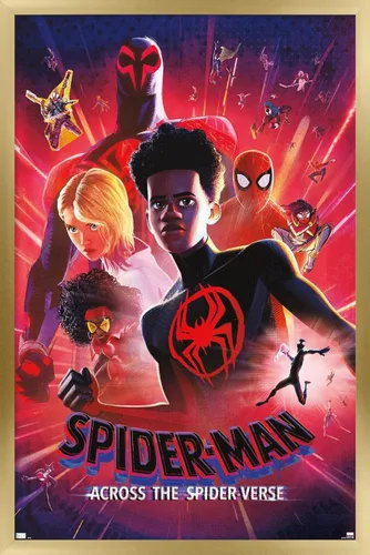 Trends International Marvel Spider-Man: Across The Spider-Verse - Póster estático de pared de una hoja, 14.72 x 22.37 pulgadas, versión enmarcada en