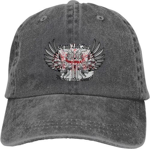 Miniatura 9 de Cowboy Hat Trendy Hats for Man and Women Djustable Four Season Outdoor Baseball Cap of Hell Skull with Angel Deep Heather