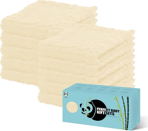 Miniatura 8 de HIPHOP PANDA Paños de muselina para eructos, paquete de 10 – Grandes 20 x 10 pulgadas – Ultra absorbentes y suaves, 100% algodón esencial para bebé