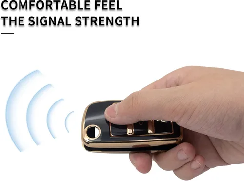 Miniatura 5 de Funda protectora para llavero inteligente de TPU con borde dorado, compatible con Audi A1 A3 A4 A5 A6 A8 Q3 Q5 Q7 R8 RS4 S3 S4 S5 S6 S8 TT 3 botones