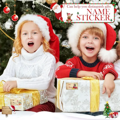Miniatura 6 de Outus 500 Piezas Etiquetas de Navidad Etiquetas de Regalo Autoadhesivas para Regalos de Navidad Etiquetas de Nombre de Navidad Pegatinas para Papel