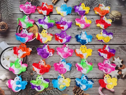 Miniatura 2 de (No contiene huevo) 30 paquetes de mochila de abeja pequeña a granel llavero mini pop Fidget regalos de fiesta de cumpleaños, premio de burbuja