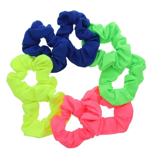 Miniatura 6 de Juego de 8 coleteros de color neón lisos, color rosa, amarillo, verde y negro