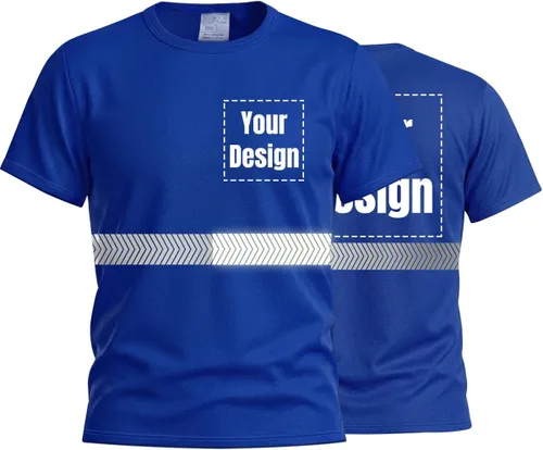 Miniatura 12 de Camiseta Hi Vis con tira reflectante de alta visibilidad, camisetas de seguridad personalizadas para tu logotipo, camisas de trabajo al aire libre