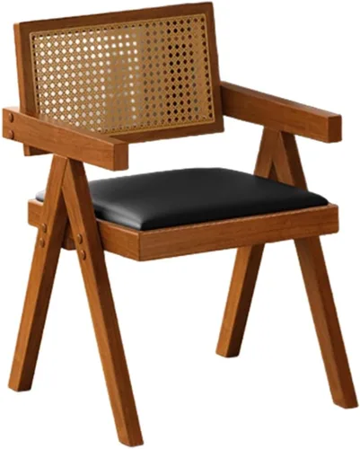 Miniatura 39 de YVYKFZD Juego de sillas de comedor de ratán, sillas de comedor de madera, sillas de cocina con respaldo tejido, sillón tapizado, silla auxiliar