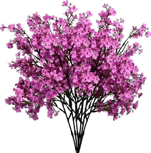 Miniatura 12 de Mandy's 6 paquetes de flores artificiales de aliento de bebé beige marrón 18.5 Inch Silk Gypsophila European Style Modern Home Decor Centerpiece
