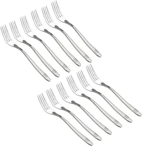 Miniatura 7 de Begale Tenedores de postre de acero inoxidable de 12 piezas, 6.8 pulgadas