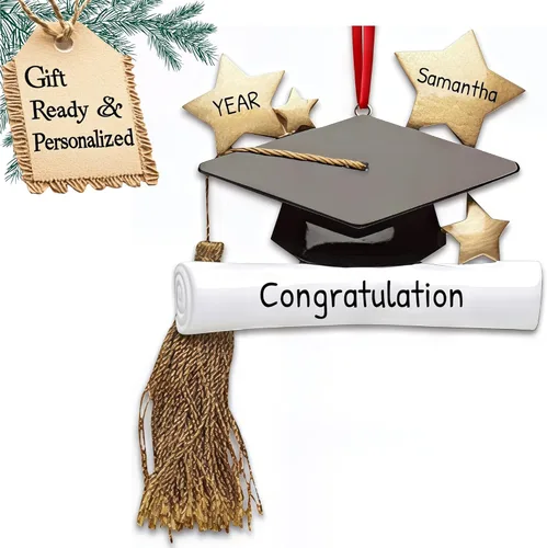 Adornos de graduación personalizados 3D de la clase de 2025, adornos de árbol personalizados para 2025, regalos de graduación personalizados para