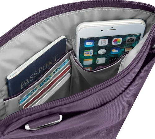 Miniatura 9 de Travelon - Bolso bandolera antirrobo clásico, doble cremallera, delgado