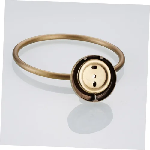 Miniatura 7 de Antique Brushed Brass Towel Ring Hanging Towel Rack Wall Mounted Round Bathroom Accessory for Home Hotel School Bathroom Decor